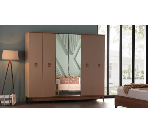 Шкаф платяной 6-и дверный Алвис (ALVIS) ALVIS-34 Шкаф платяной 6-и дверный Алвис (ALVIS) ALVIS-34