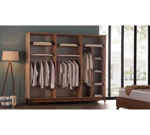 Шкаф платяной 6-и дверный Алвис (ALVIS) ALVIS-34 Шкаф платяной 6-и дверный Алвис (ALVIS) ALVIS-34