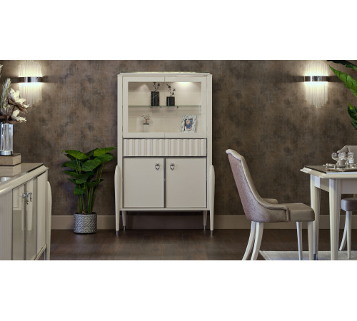 Двухдверная витрина для посуды Gravita (Гравита) GRAV-13 слоновая кость Двухдверная витрина для посуды Gravita (Гравита) GRAV-13 слоновая кость