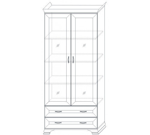 Витрина Сиена 2-х дверная (Бодега Белый) Витрина Сиена 2-х дверная (Бодега Белый)