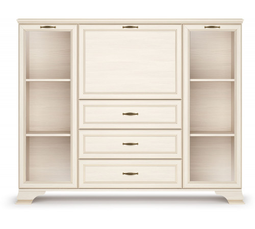 Шкаф низкий 2 стеклодвери "тумба-витрина" Сиена (Бодега Белый) Шкаф низкий 2 стеклодвери "тумба-витрина" Сиена (Бодега Белый)