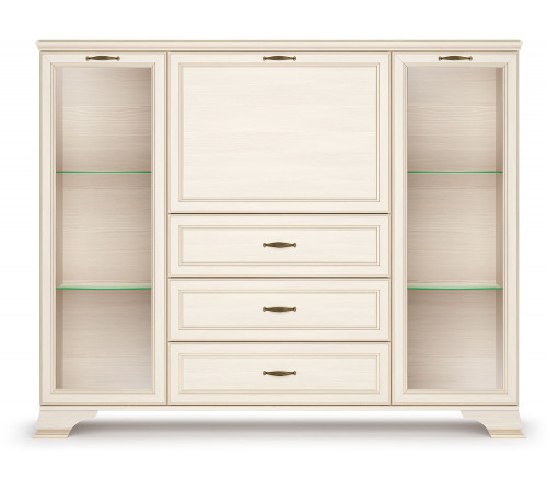 Шкаф низкий 2 стеклодвери "тумба-витрина" Сиена (Бодега Белый) Шкаф низкий 2 стеклодвери "тумба-витрина" Сиена (Бодега Белый)