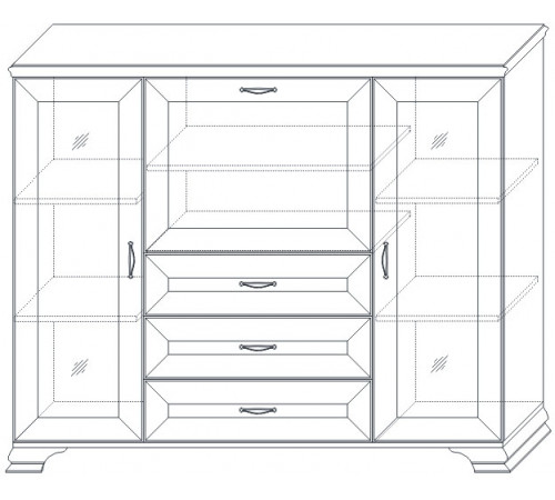 Шкаф низкий 2 стеклодвери "тумба-витрина" Сиена (Бодега Белый) Шкаф низкий 2 стеклодвери "тумба-витрина" Сиена (Бодега Белый)