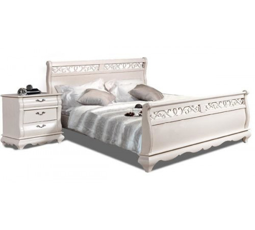 Двуспальная кровать Оскар ММ-216-02/16 (белая эмаль+пт)