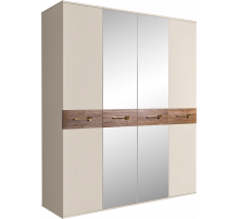 Четырехстворчатый шкаф для одежды с зеркалами Богемия Вуд (Bogemia Wood) БМШ1/4 (Wo)